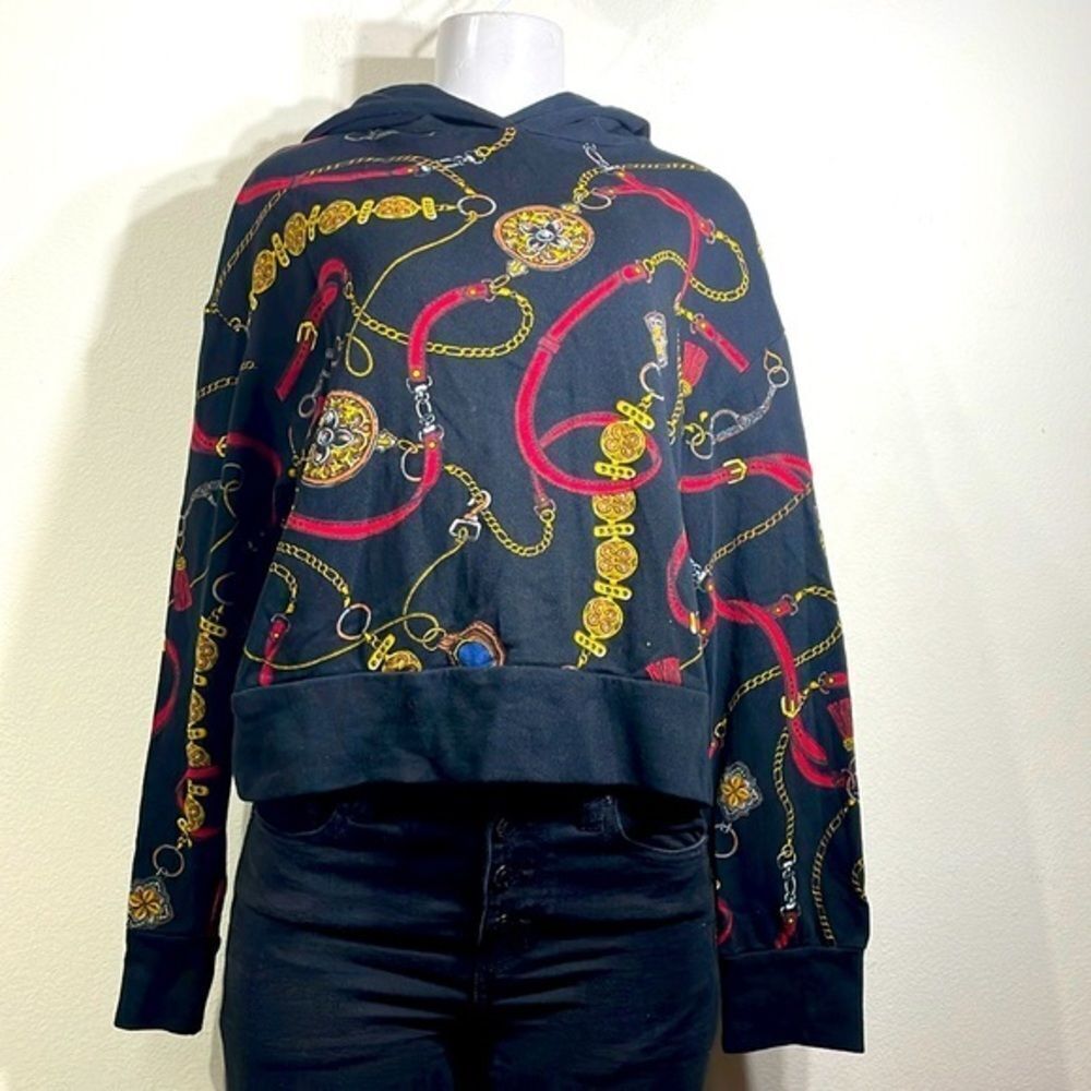 (N3) Zara chain print hoodie size S - Picture 3 of 8